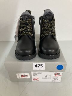 JOHN LEWIS COCO BOOT CHILDREN'S BLACK BOOTS - SIZE: C4 (603442)