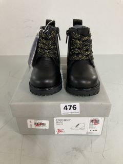 JOHN LEWIS COCO BOOT CHILDREN'S BLACK BOOTS - SIZE: C4 (603442)