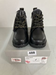 JOHN LEWIS COCO BOOT CHILDREN'S BLACK BOOTS - SIZE: C7 (603442)