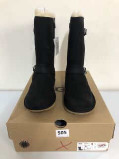 UGG KENSINGTON II CHILDREN'S BLACK BOOTS - SIZE: 1 (638484)