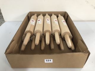 BOX OF BEECH WOOD ROLLING PINS (654835)