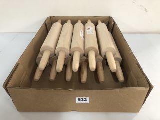 BOX OF BEECH WOOD ROLLING PINS (654835)