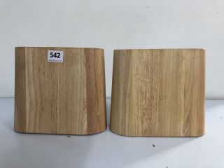 2 X JOHN LEWIS CONTEN WOODEN KNIFE BLOCKS (654835)