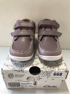 CLARKS CREST TUKTU T PINK COMBI LEA CHILDREN'S SHOES SIZE: 9.5 (629163)