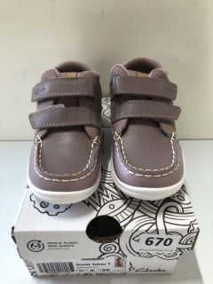 CLARKS CREST TUKTU T PINK COMBI LEA CHILDREN'S SHOES SIZE: 7.5 (629163)