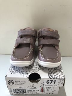 CLARKS CREST TUKTU T PINK COMBI LEA CHILDREN'S SHOES SIZE: 5 (629163)