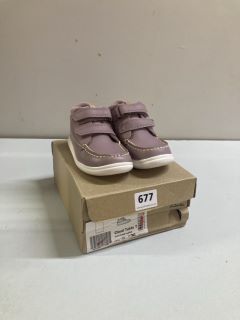 CLARKS CREST TUKTU PINK COMBI LEA CHILDREN'S SHOES - SIZE: 8.5 (629163)