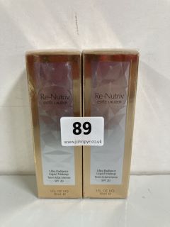 2 X ESTÉE LAUDER RE-NUTRIV ULTRA RADIANCE LIQUID MAKE UP (SEALED) (619660)