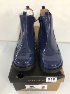 START RITE CHELSEA FRENCH NAVY PATENT CHILDREN'S BOOTS - SIZE L2 F (629986)