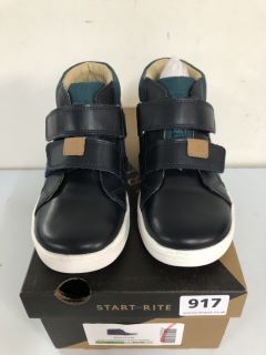 START RITE DISCOVERY NAVY / DARK GREEN LEATHER CHILDREN'S BOOTS - SIZE 11 F (629986)