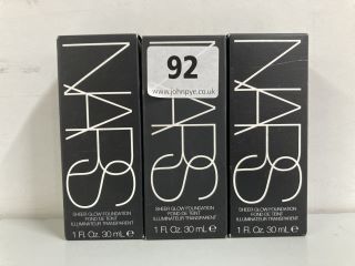 3 X NARS SHEER GLOW FOUNDATION 30ML (619660)