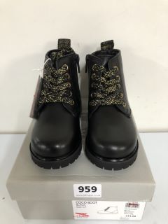 JOHN LEWIS CHILDREN'S COCO BLACK BOOTS - SIZE C7 (605000)