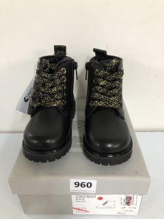 JOHN LEWIS CHILDREN'S COCO BLACK BOOTS - SIZE C6 (605000)