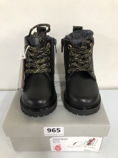 JOHN LEWIS CHILDREN'S COCO BLACK BOOTS - SIZE C5 (605000)