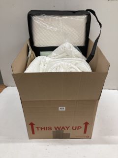 BOX OF OF WHITE PILLOWS