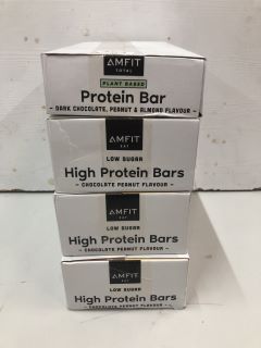 4 X AMFIT EAT LOW SUGAR HIGH PROTEIN BARS INC PLANT BASED PROTEIN  BAR (BB:9/09/2024)