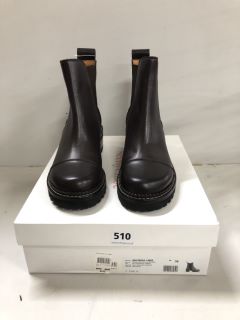 SEEBYCHLOE MALLORY BOOTS IN DARK BROWN SIZE 38