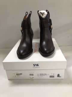 SEEBYCHLOE HANA TEXAN BOOTS IN DARK BROWN SIZE 37