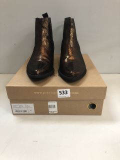 PENELOPE CHILVERS FRONTIER LEATHER BOOTS IN BRONZE SIZE 39