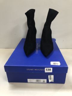 STUART WEITZMAN SUEDE STRETCH BOOTS IN BLACK SIZE 39.5