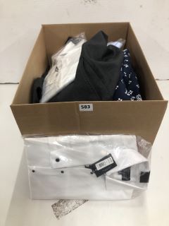 BOX OF ITEMS INCL. JOHN LEWIS TAILORED FIT SHIRT IN WHITE SIZE 38 INCH