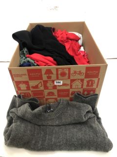 BOX OF ITEMS INCL. NOBODY'S CHILD CREW KNIT SWEATER IN GREY SIZE S