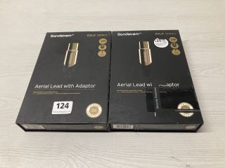 2 X SANDSTROM GOLD SERIES AERIAL LEADS WITH ADAPTORS