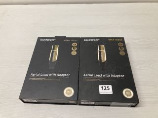 2 X SANDSTROM GOLD SERIES AERIAL LEADS WITH ADAPTORS