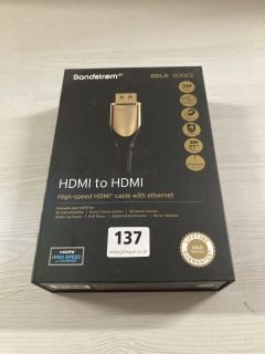 SANDSTROM GOLD SERIES HDMI TO HDMI HIGH SPEED CABLE WITH ETHERNET