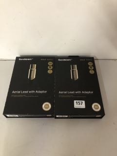 2 X SANDSTROM GOLD SERIES AERIAL LEAD WITH ADAPTORS