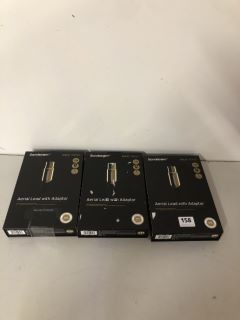 3 X SANDSTROM GOLD SERIES AERIAL LEAD WITH ADAPTORS