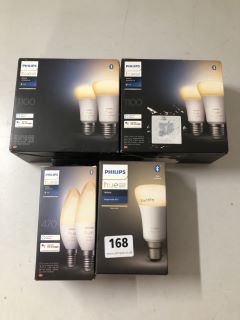 4 X ASSORTED PHILIPS HUE LIGHTING TO INCLUDE 470 WHITE AMBIANCE BULB