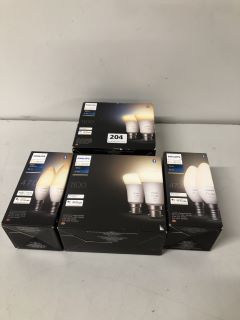 4 X ASSORTED PHILIPS HUE BULBS TO INCLUDE 1100 WHITE AMBIANCE