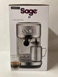 SAGE 'THE BAMBINO PLUS' AUTOMATIC COFFEE MACHINE - MODEL SES500BTR - RRP £379