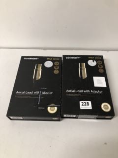 2 X SANDSTROM GOLD SERIES AERIAL LEAD WITH ADAPTORS