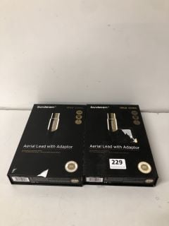 2 X SANDSTROM GOLD SERIES AERIAL LEAD WITH ADAPTORS