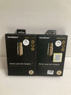 2 X SANDSTROM GOLD SERIES AERIAL LEAD WITH ADAPTORS