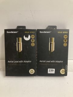 2 X SANDSTROM GOLD SERIES AERIAL LEAD WITH ADAPTORS