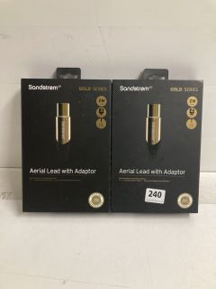 2 X SANDSTROM GOLD SERIES AERIAL LEAD WITH ADAPTORS