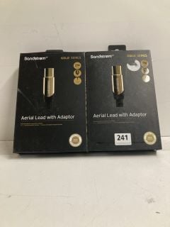 2 X SANDSTROM GOLD SERIES AERIAL LEAD WITH ADAPTORS