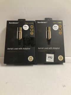 2 X SANDSTROM GOLD SERIES AERIAL LEAD WITH ADAPTORS