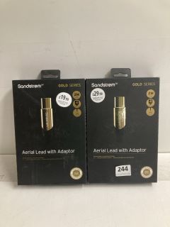 2 X SANDSTROM GOLD SERIES AERIAL LEAD WITH ADAPTORS