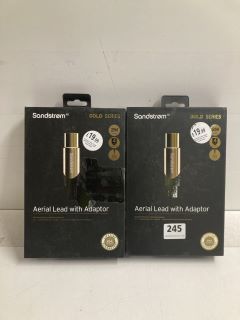 2 X SANDSTROM GOLD SERIES AERIAL LEAD WITH ADAPTORS