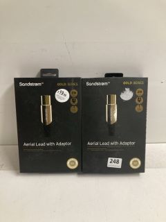 2 X SANDSTROM GOLD SERIES AERIAL LEAD WITH ADAPTORS