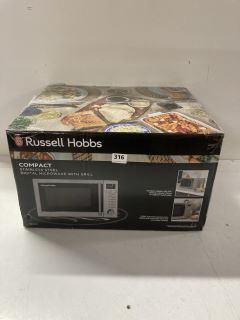 RUSSELL HOBBS COMPACT STAINLESS STEEL DIGITAL MICROWAVE WITH GRILL