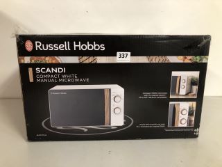 RUSSELL HOBBS SCANDI COMPACT WHITE MANUAL MICROWAVE