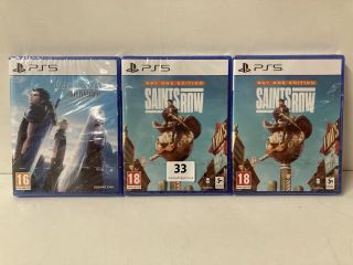 3 X ASSORTED PS5 VIDEO GAMES TO INCLUDE DAY ONE EDITION SAINTS ROW (18+ ID REQUIRED)