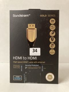 SANDSTROM GOLD SERIES HDMI TO HDMI HIGH SPEED CABLE WITH ETHERNET