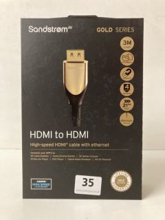 SANDSTROM GOLD SERIES HDMI TO HDMI HIGH SPEED CABLE WITH ETHERNET