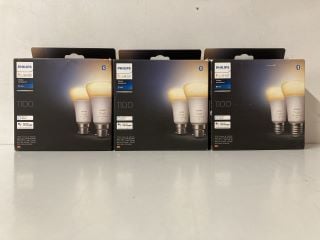 3 X PACKS OF 2 PHILIPS HUE 1100 WHITE AMBIANCE BULBS